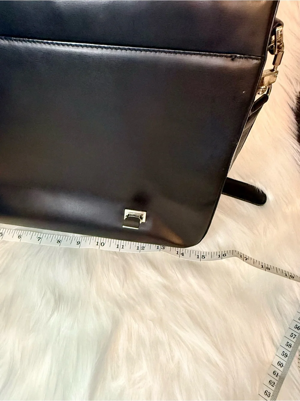 Classic Vintage Black Leather Messenger Bag